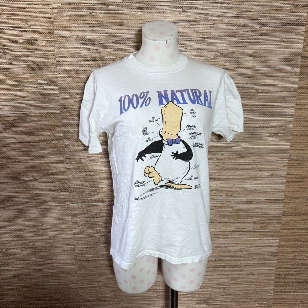 Vintage 1988 Opus Penguin Bloom County Cartoon Shirt Size M Single Stitch